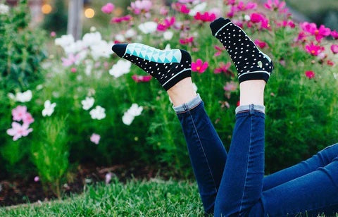 Polka Dottie Black and White Ankle Socks