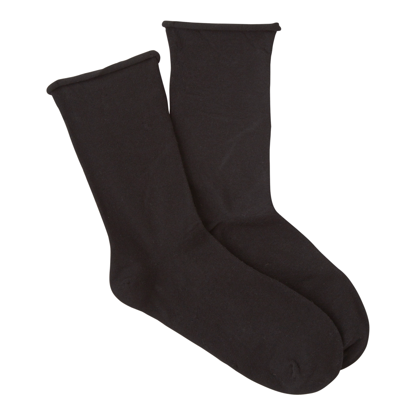 Roll Top, Non-Binding 3 Pack (Black) Women's Crew Socks